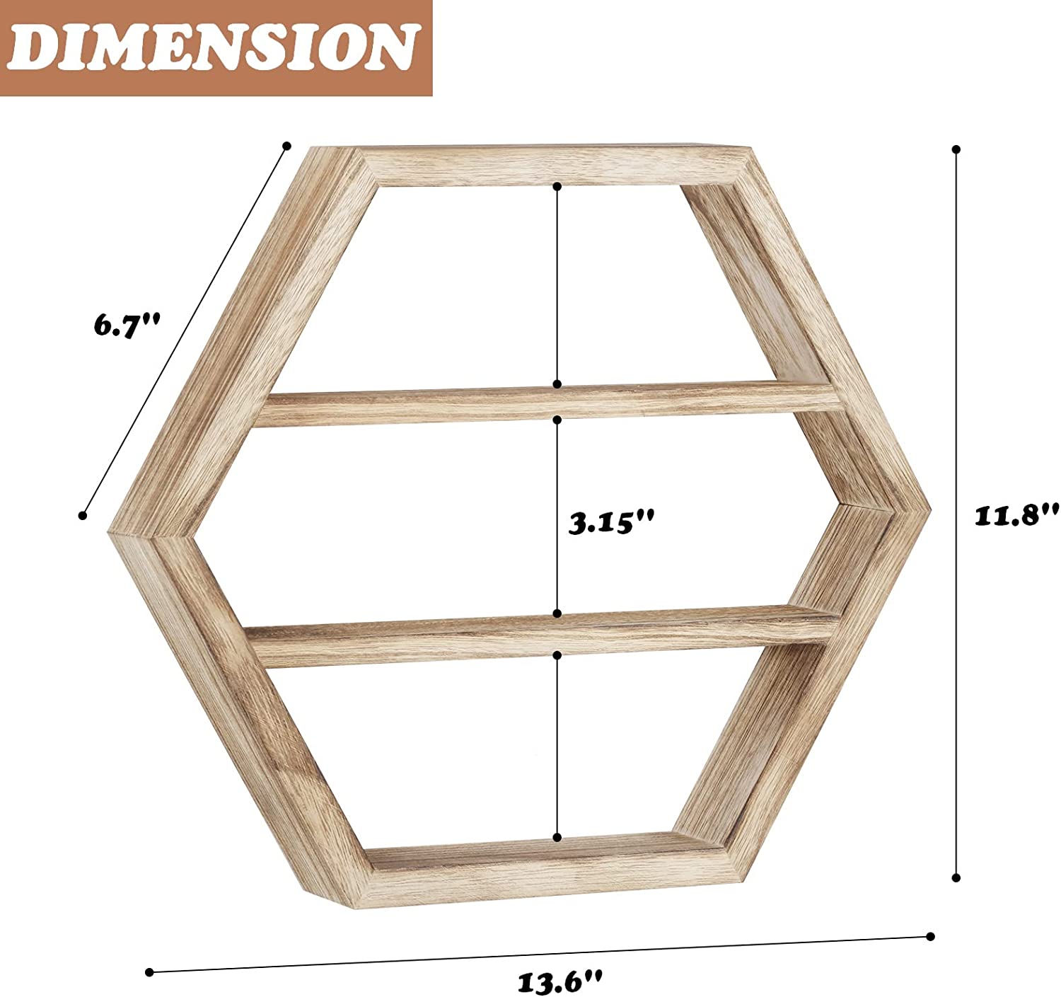 Essential Oil Storage Shelf Nail Polish Organizer, Set of 3 Hexagon Floating Shelves Wall Mounted Shelves, Cosmetic Display Cases