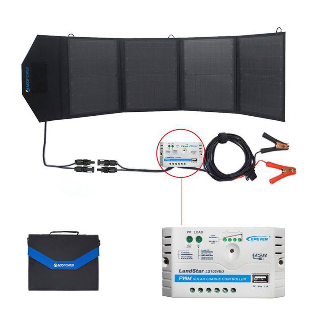 ACOPower 50-Watt Foldable Suitcase OffGrid Solar Panel Kit Suitcase HY-LTK-4x12.5W