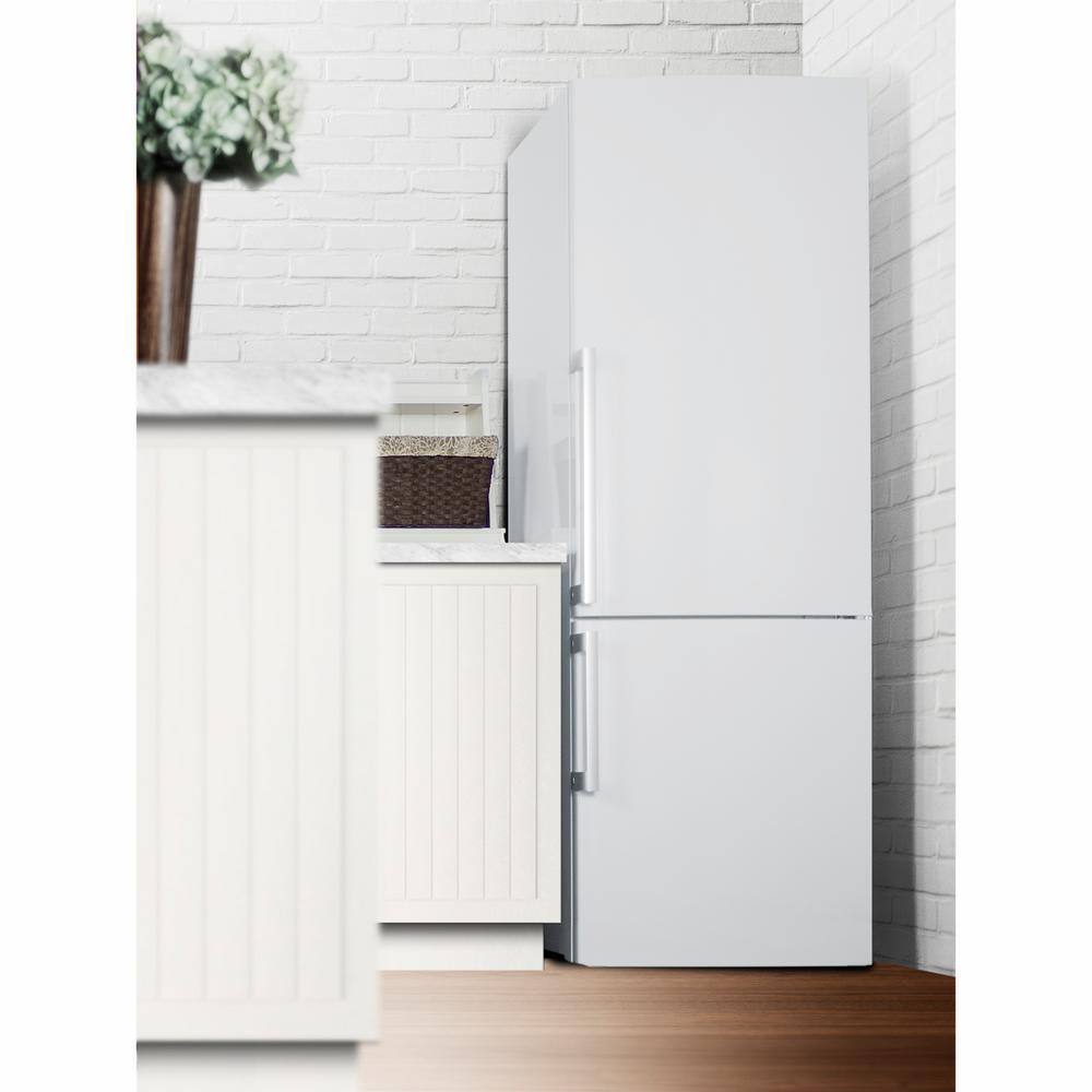 Summit Appliance 27 in. 16.8 cu. ft. Bottom Freezer Refrigerator in White Counter Depth FFBF281W