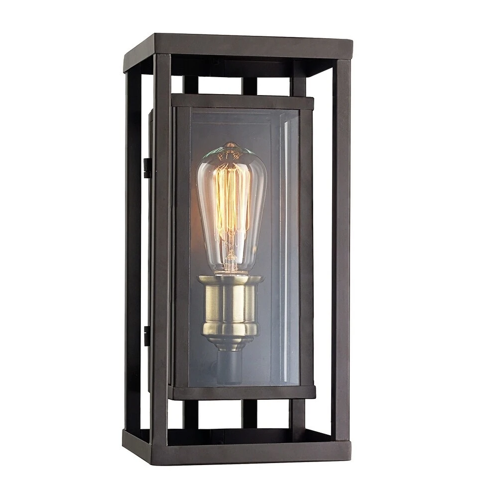 Showcase Rubbed Oil Bronze and Antique Brass 1-light Wall Lantern Shopping - The Best Deals on Outdoor Wall Lanterns | 27208070