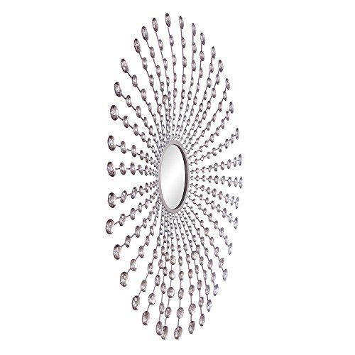 Patton Wall Decor Jeweled Starburst Wall Accent Mirror， Silver， 36