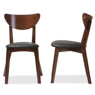 Baxton Studio Sumner Black Faux Leather Upholstered Dining Chairs (Set of 2) 2PC-7121-HD