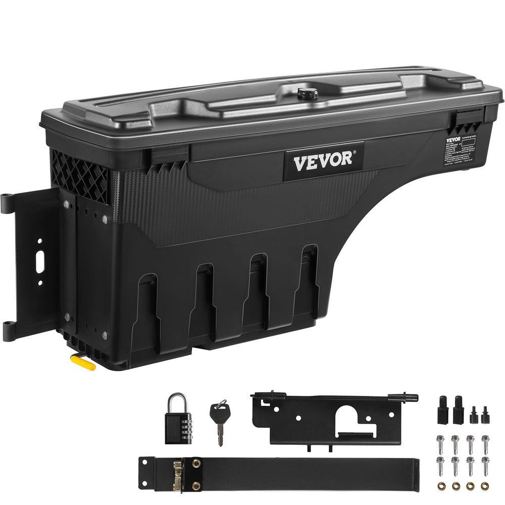 VEVOR 28 in. ABS Truck Bed Storage Box 6.6 Gal. Driver Side Truck Tool Box with Password Padlock for Dodge Ram 1500 2019-2023 KCLJGDODGERAMACUNV0