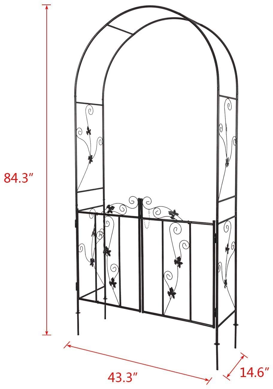 Kinbor 84" Black Metal and Steel Arbor