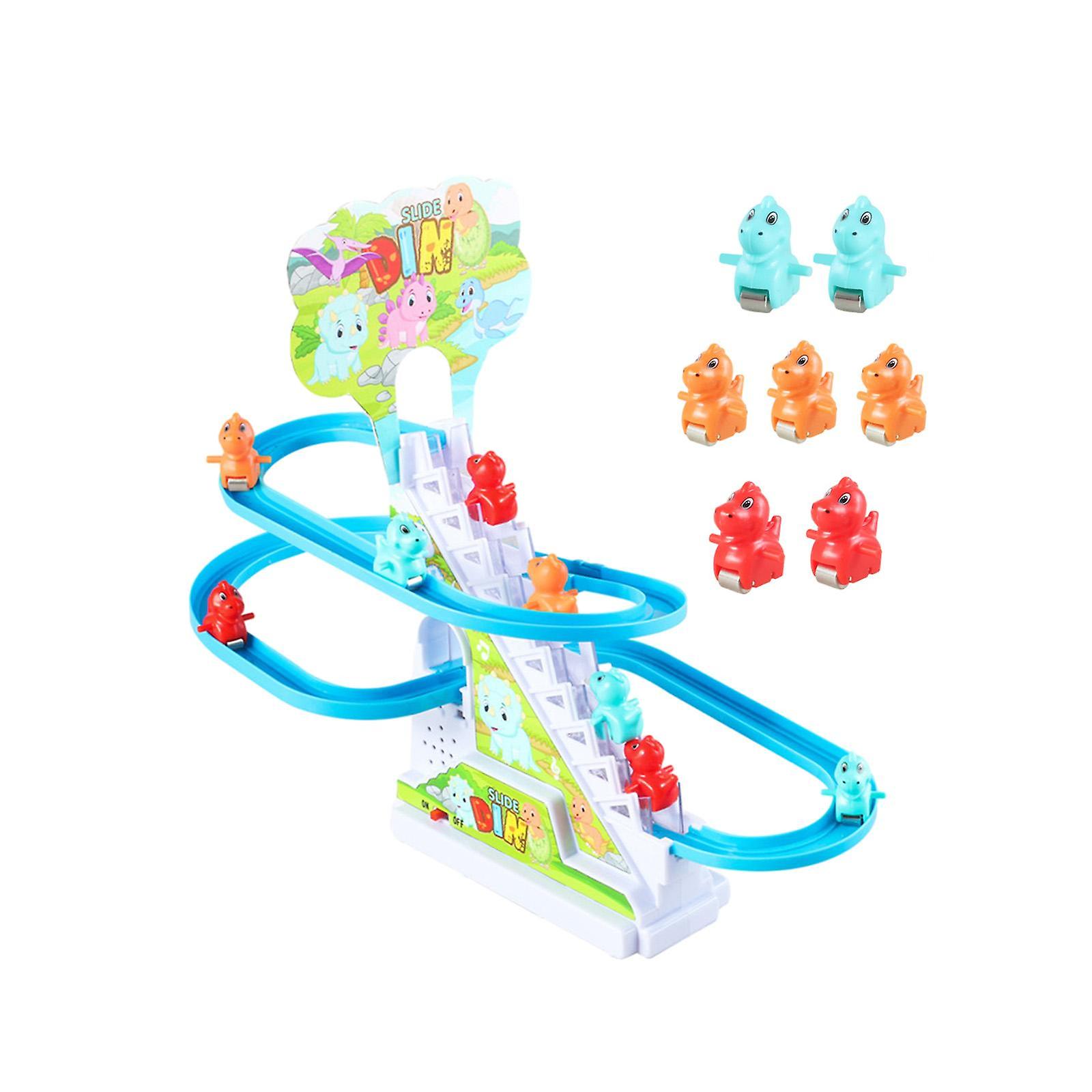 Small Dinosaur Climbing Stairs Kids Baby Children Roller Coaster Toy Set