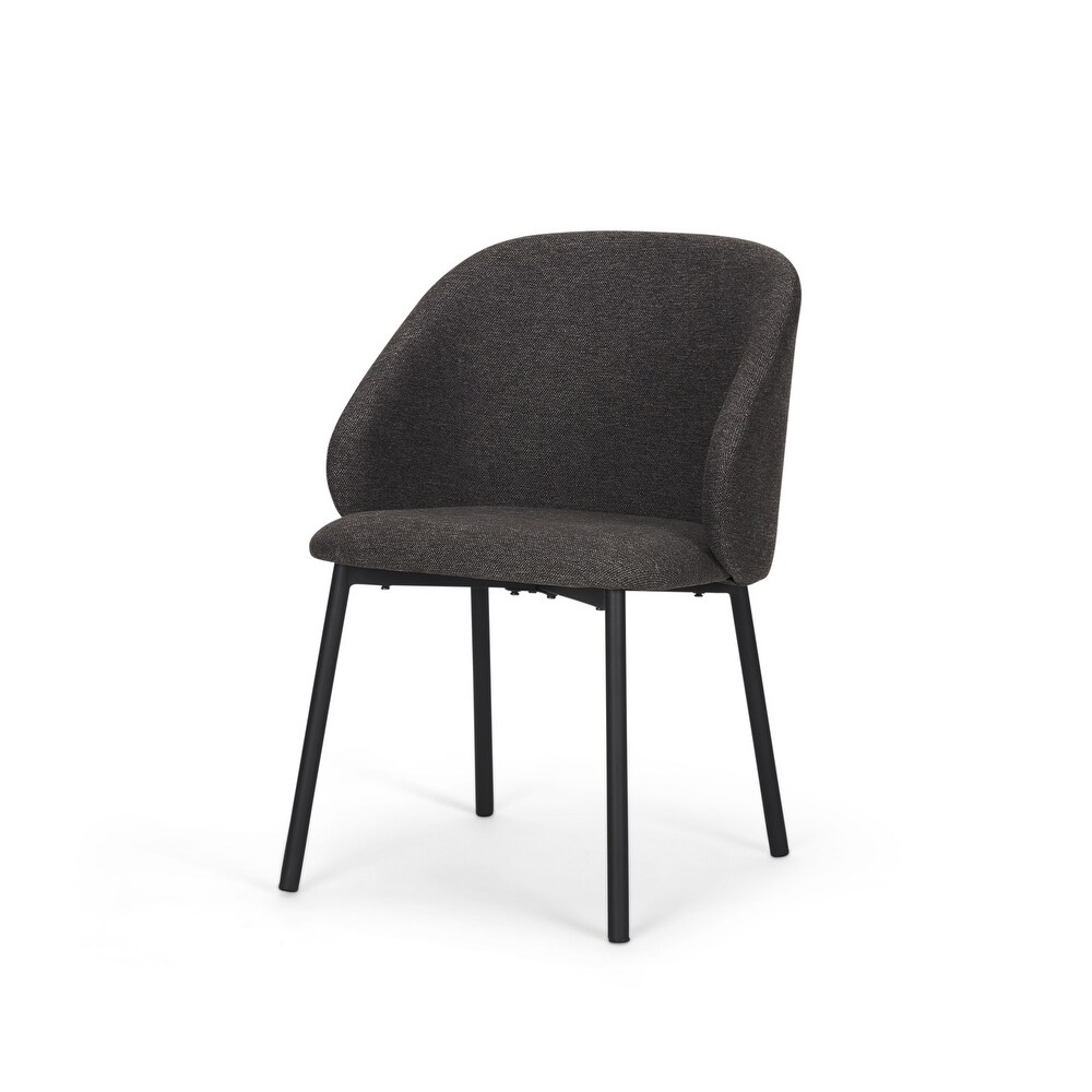 Shannon Dining Chair w/ Gray Fabric   Matte Black Metal