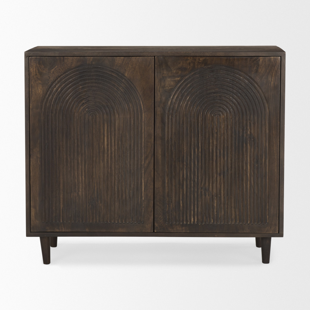 Tucker Solid Wood Patterned Accent Cabinet   Contemporary   Accent Chests And Cabinets   by Mercana  Houzz