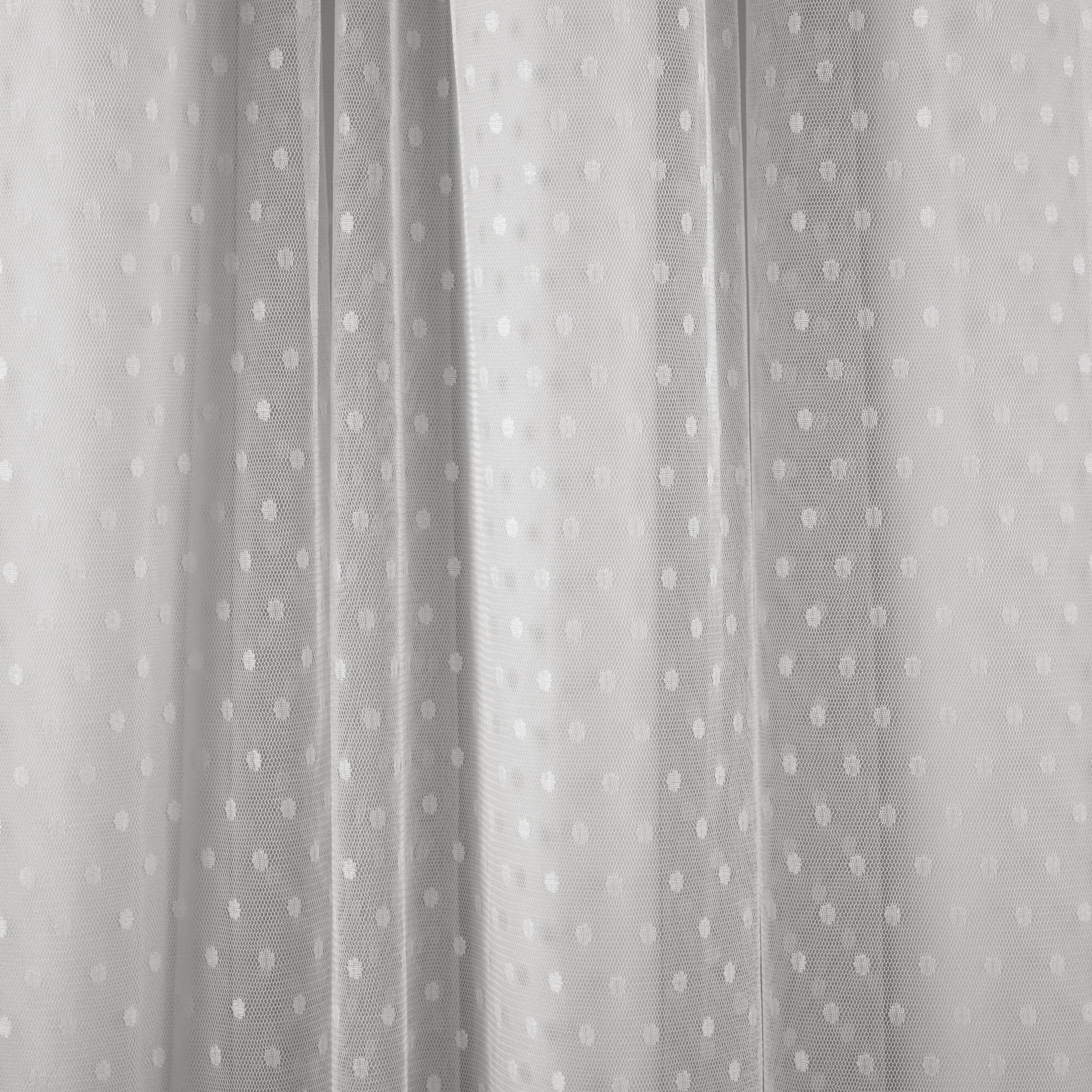 Cottage Polka Dot Sheer Window Curtain Panel Set