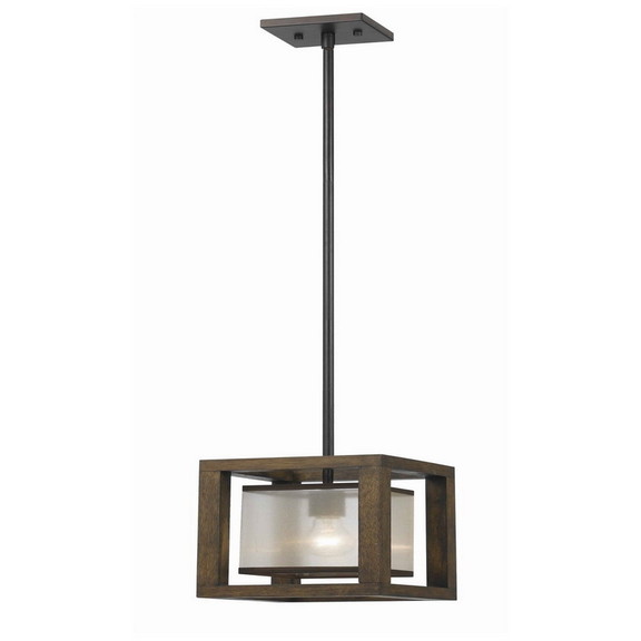 Benjara BM223702 60 Watt Mini Pendant with Wooden ...