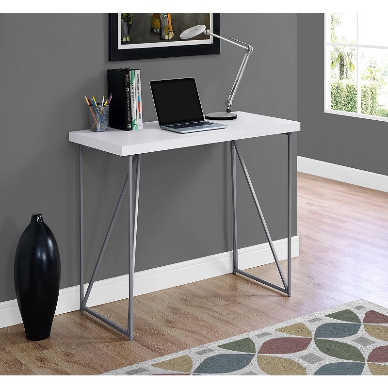 47.25 Glossy White Laminated Rectangular Computer Desk