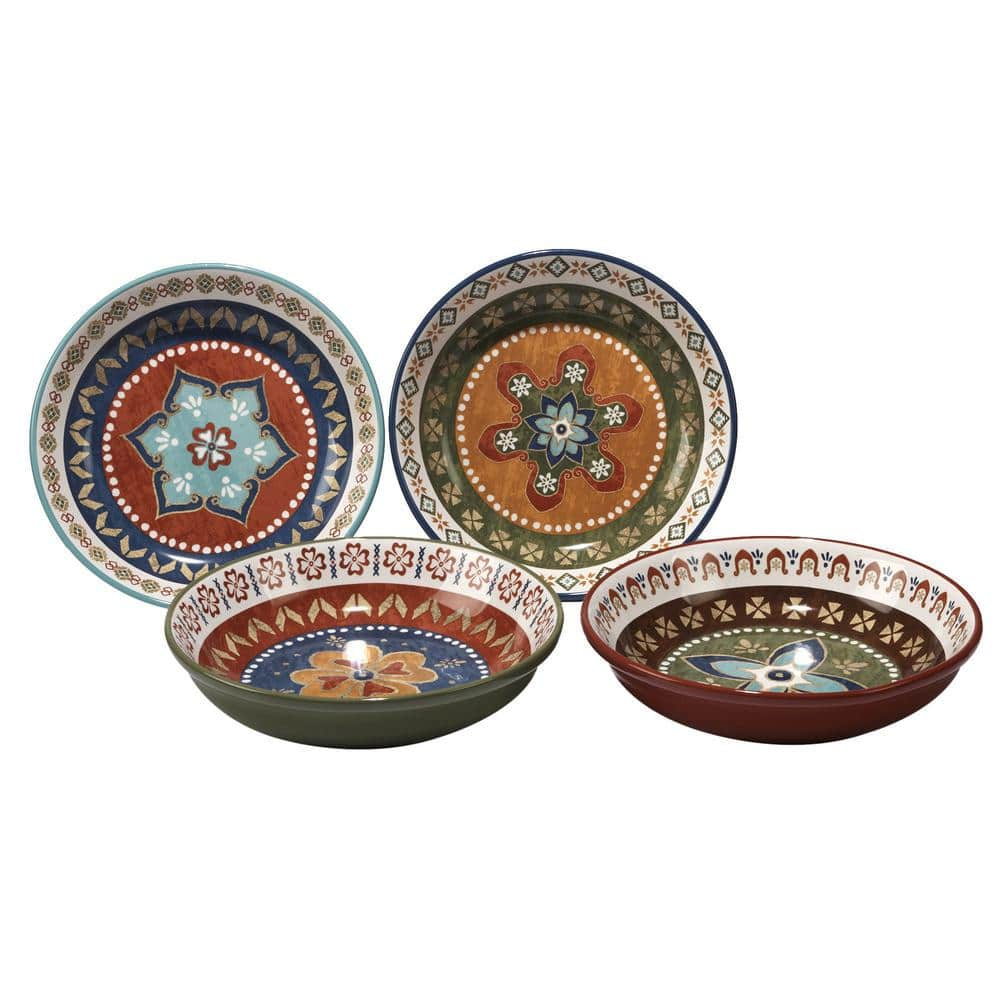 Certified International Monterrey 9.25 in. Multi-Colored Soup/Pasta Bowl (Set of 4) 15802SET/4