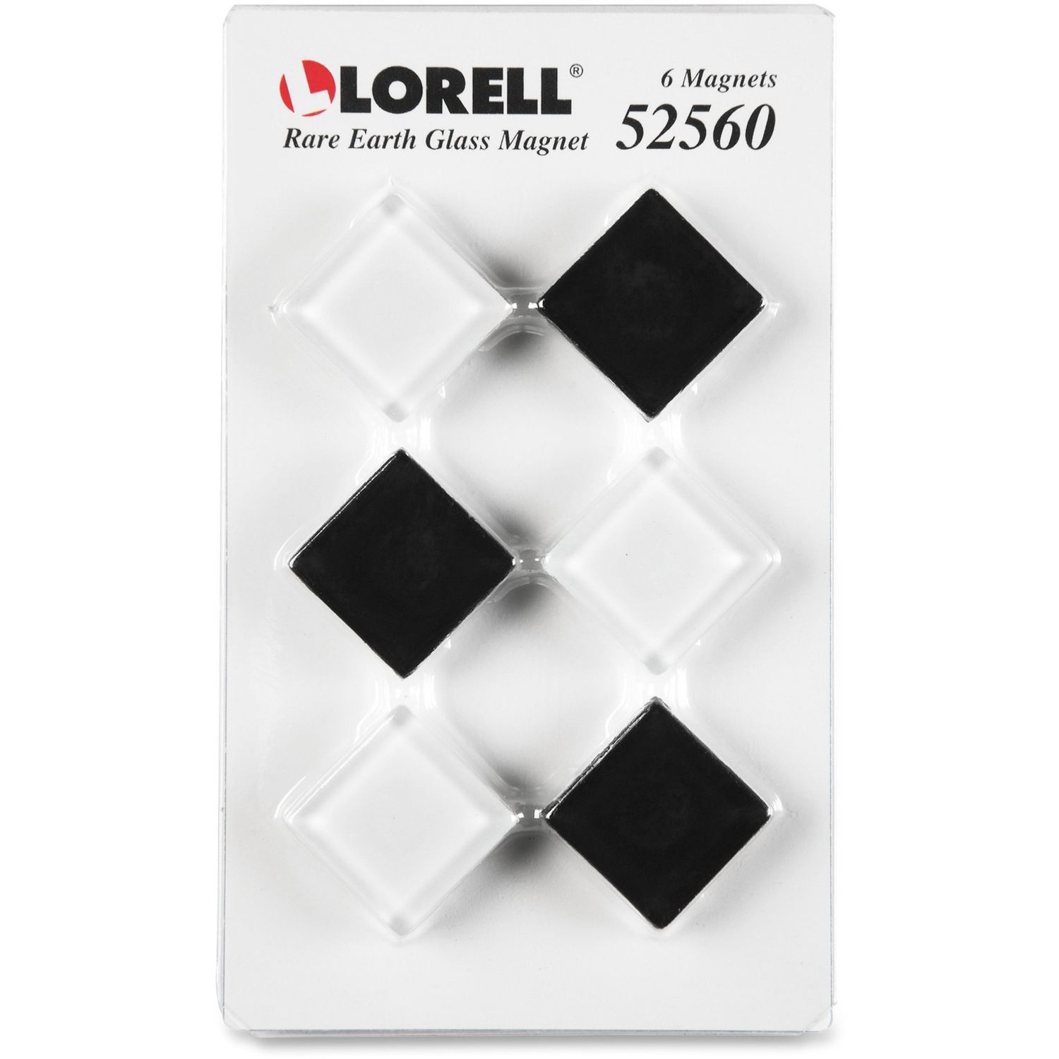 Square Glass Cap Rare Earth Magnets by Lorell LLR52560