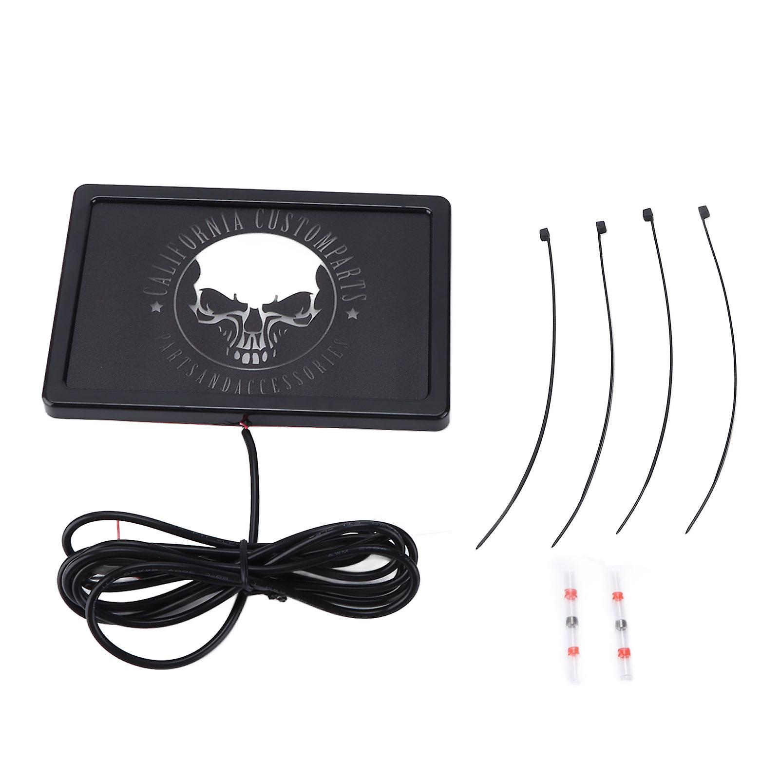 Dc12v Universal 4inx6in Led Flag Light Skull Pattern For Motorcycles Utvs Atvsblack