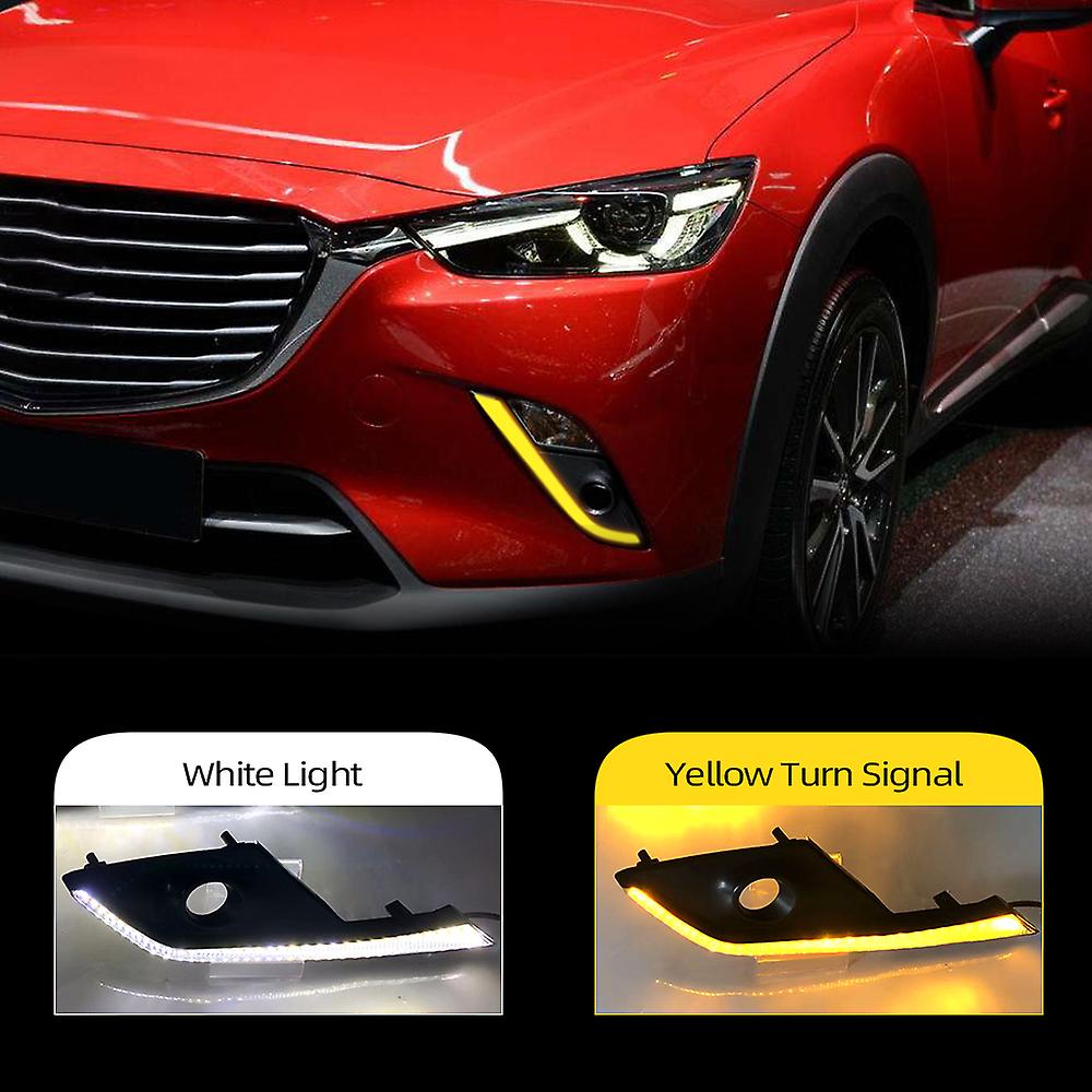 Born Pretty Car Flashing 1 Pair Car Drl Led Daytime Running Light With Yellow Turn Signal Function For Mazda Cx-3 Cx3 2015 - 2019 2020