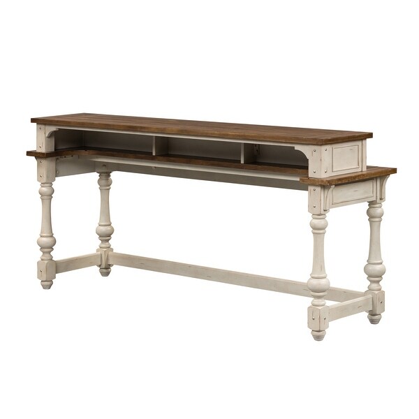 Morgan Creek Antique White with Tobacco 4 Piece Console Table Set