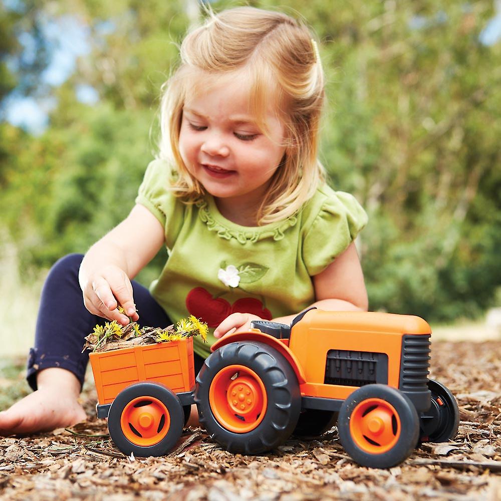 Green Toys Farm Tractor Toy with Detachable Trailer BPA Free 100% Recycled