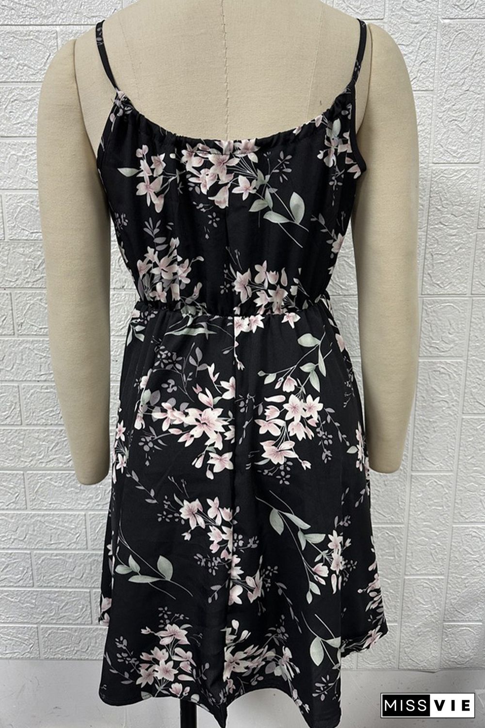 Ruffles Front Tie Cami Floral Dress