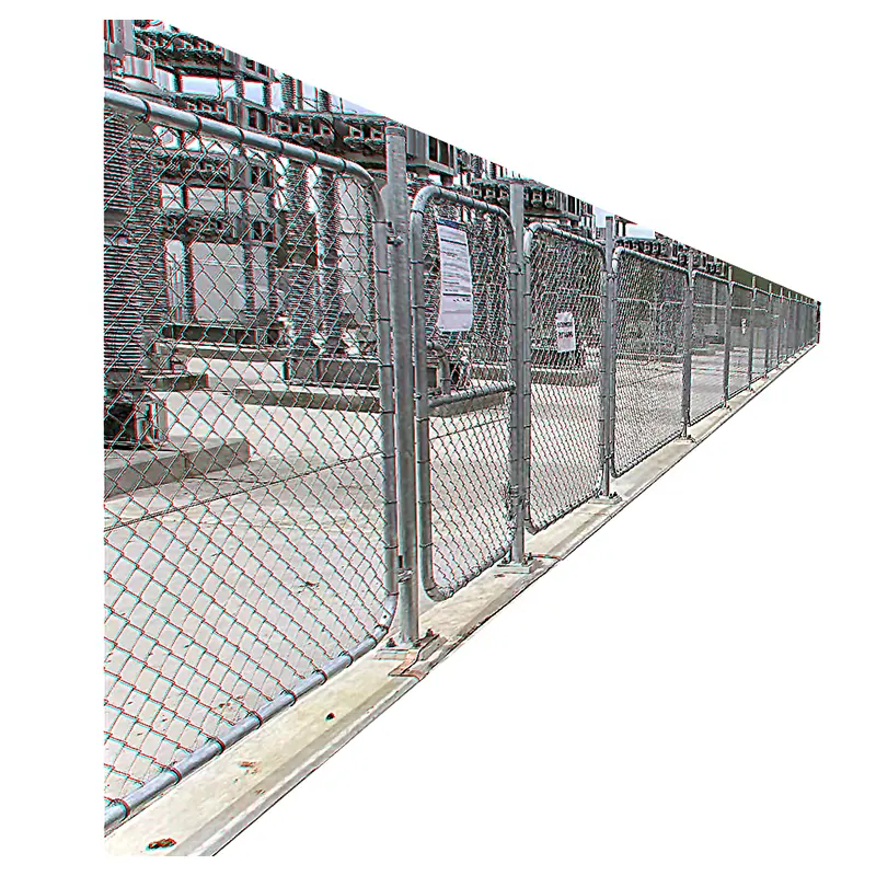 Safety chain link wire fence Industrial facilities hot dip galvanized steel Permanent mesh clear view Substation guardrail