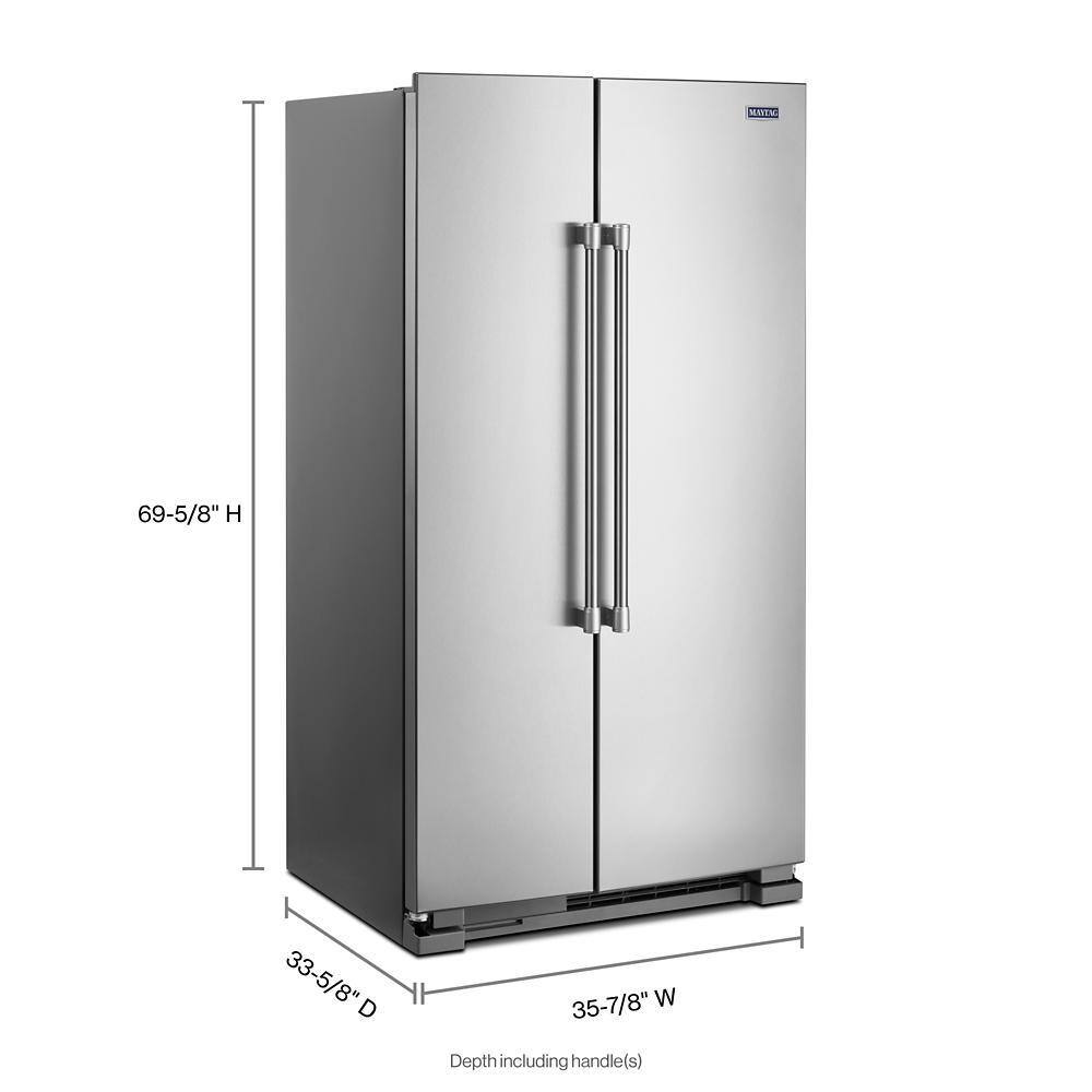 Maytag 36 in. 24.9 cu. ft. Side by Side Refrigerator in Fingerprint Resistant Stainless Steel MSS25N4MKZ