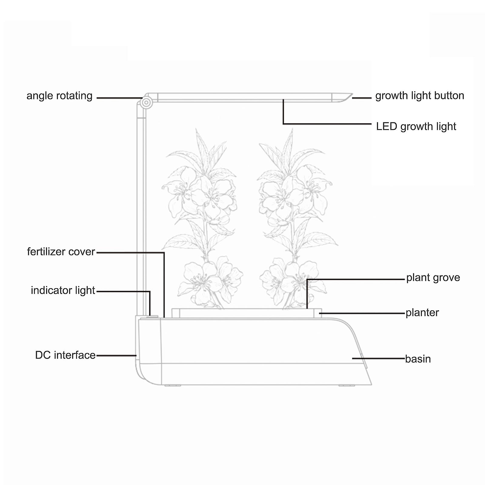 White Hydroponics Growing System， Indoor Herb Garden Kit With Grow Light， Smart Garden For Home And Kitchen， Indoor Plant Growing System， Herb Grower