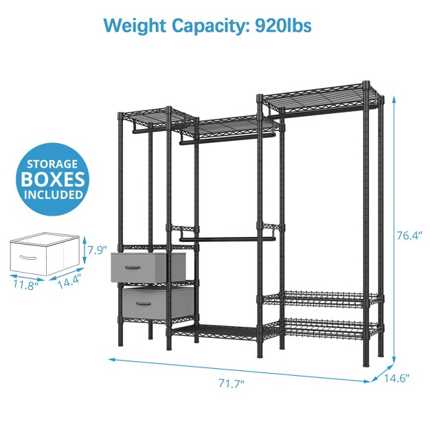 Vipek V8 Wire Garment Rack 5 Tiers Heavy Duty Clothes Rack Max Load 920lbs