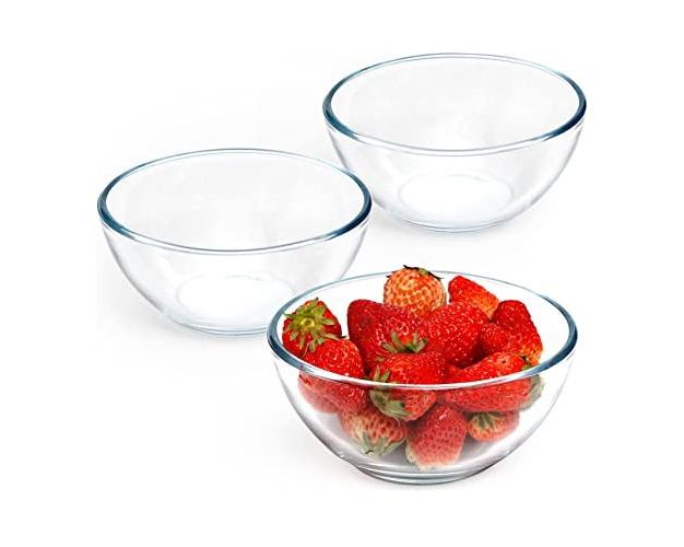 Pyrex Prepware 2 1 2 quart Rimmed Mixing Bowl Clear pack Of 2