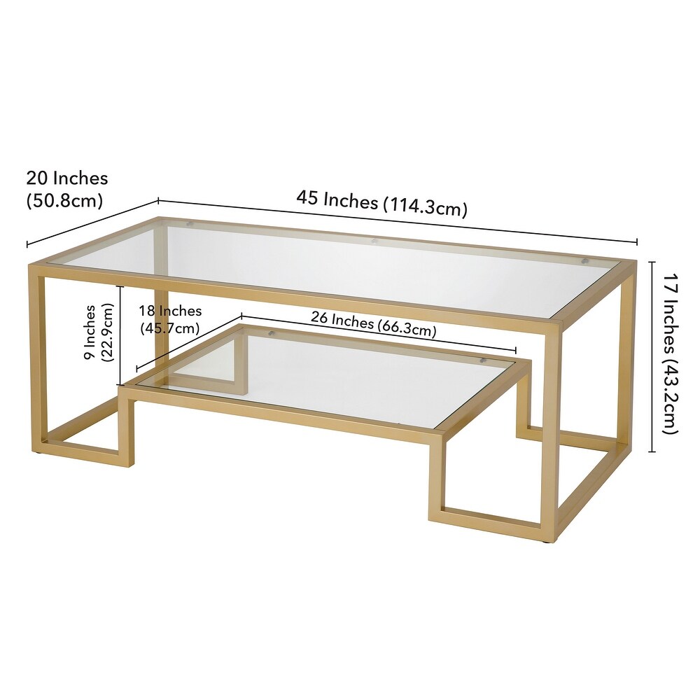 Artemis Contemporary Metal and Glass Coffee Table