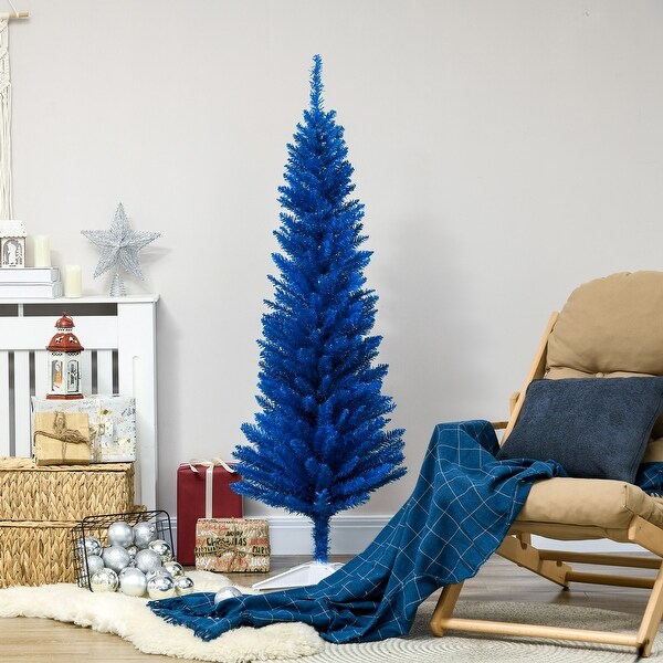 5FT Artificial Pencil Christmas Tree with 294 Realistic Branch Tips and Plastic Stand