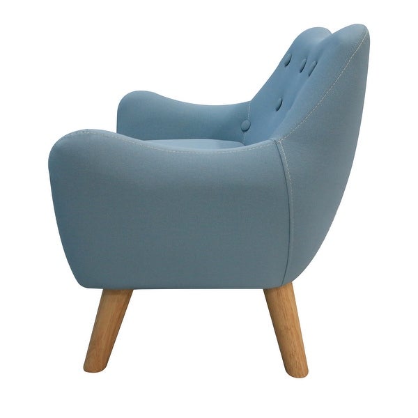 Microfibres Fabric Chair Single Sofa Comfy Upholstered Accent Armchair with Wooden Legs， Kids Sofa for Small Spaces