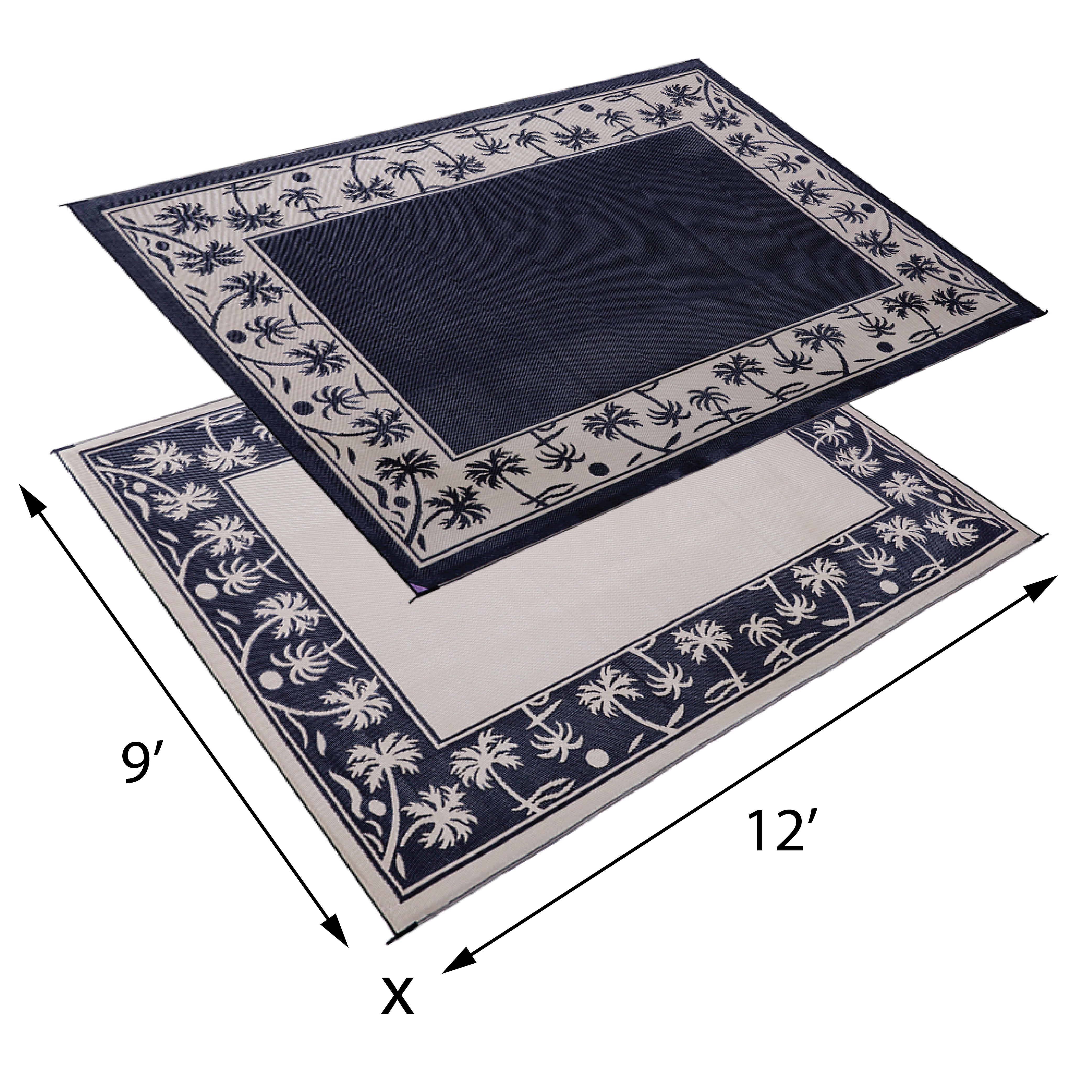 Stylish Camping Palm Tree Mat 9'x12'