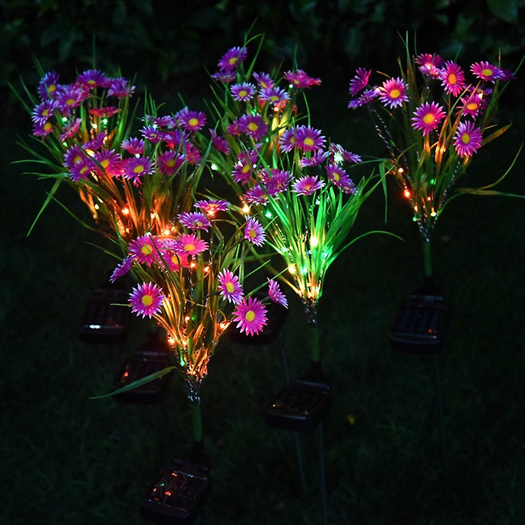 2 Pc Lamp Solar Wild Chrysanthemum Light Led Flower Lawn Stake Lamp Outdoor Waterproof For Home Garden Yard Path Decoration #may