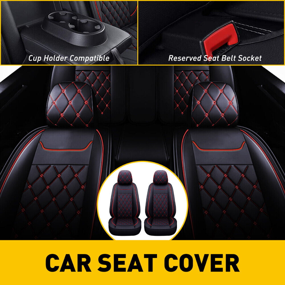 Full Set Car Seat Cover PU Leather For Chevy Silverado GMC Sierra 1500 2007-2022