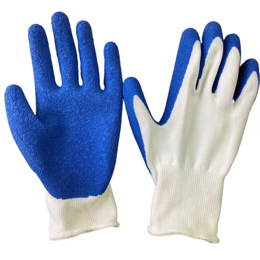 Labour gloves dipped polyester nylon gloves core abrasion resistant non-slip latex gloves gardening and landscaping work gloves