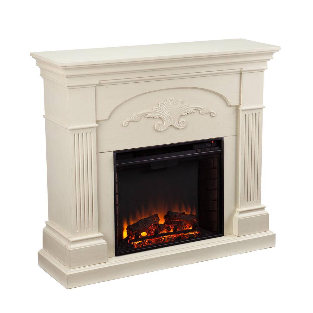 Dover 44.75 in. W Electric Fireplace in Ivory HD90633