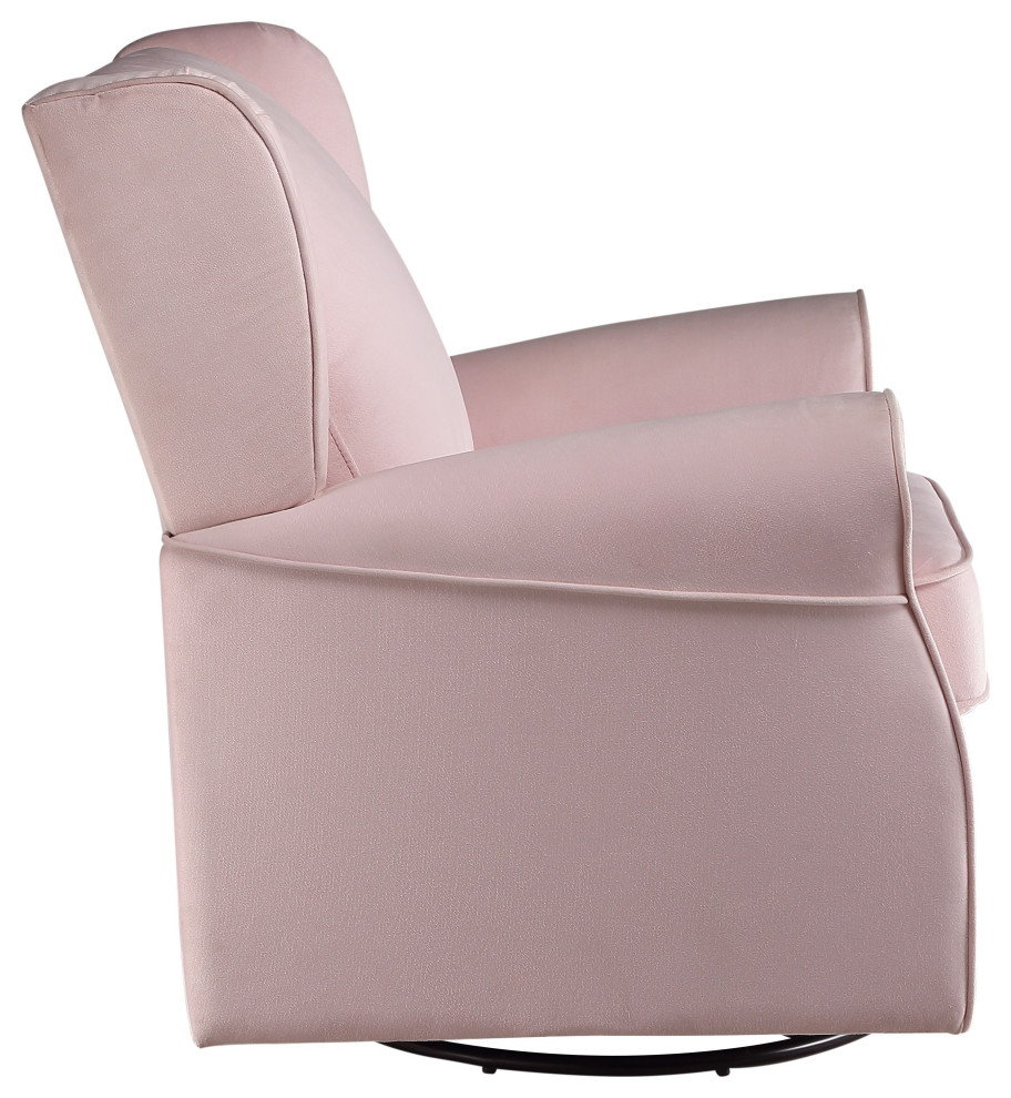 ACME Tamaki Swivel Chair with Glider in Pink Fabric   Transitional   Recliner Chairs   by Acme Furniture  Houzz