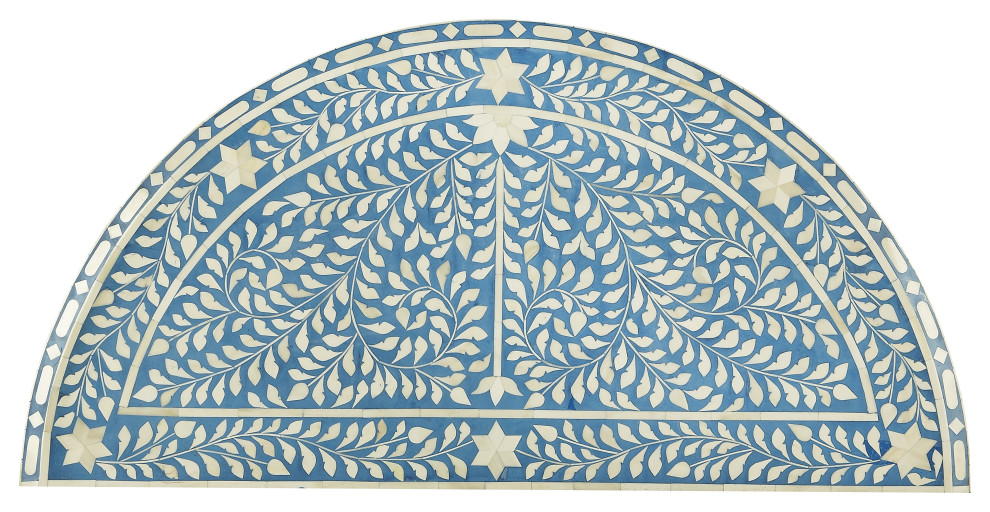 Butler Darrieux Blue Bone Inlay Demilune Console Table   Mediterranean   Console Tables   by Ella Modern  Houzz
