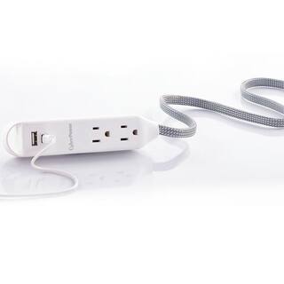 CyberPower 6 ft. 15-Watt 3-Outlet Surge Protector USB-A 2.4 Amp USB-C 400 Joules Braid Cord GC306UCHD