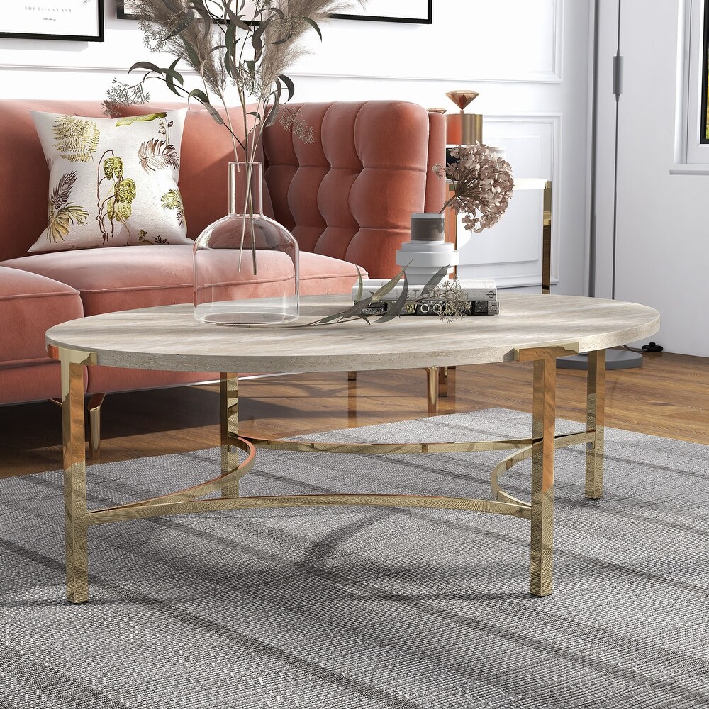 Brickelle Glam 48 inch Faux Marble Coffee Table by Furniture of America