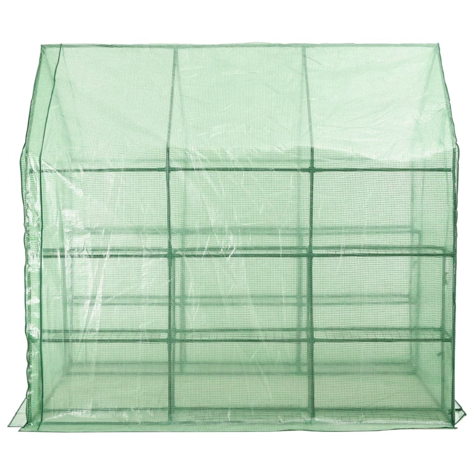 Walk-in Greenhouse with 12 Shelves Steel 4.7'x7'x6.4'