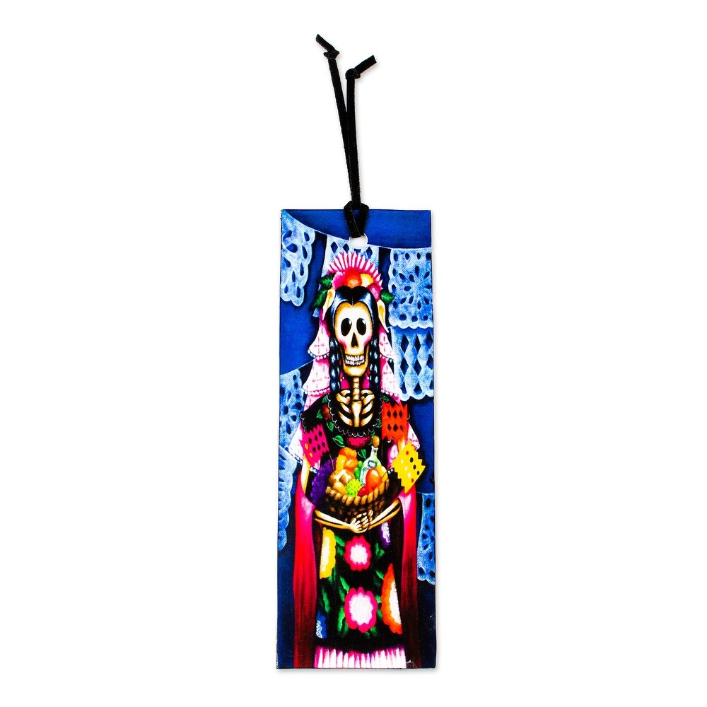 Novica Handmade Catrina Decoupage Bookmark