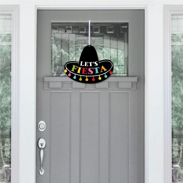 Big Dot Of Happiness Let x27 s Fiesta Hanging Porch Fiesta Outdoor Decorations Front Door Decor 1 Piece Sign