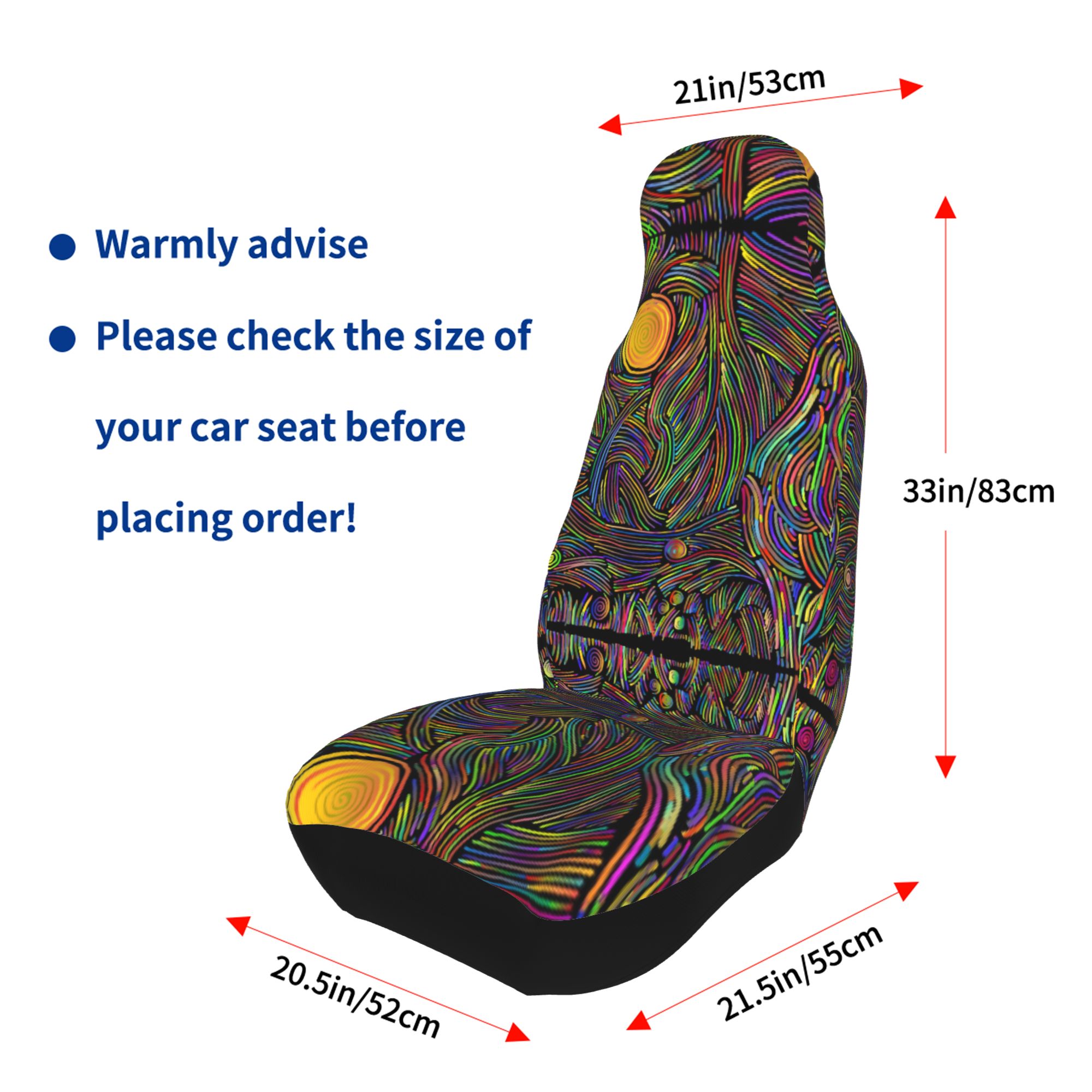 ZICANCN Car Seat Cover Abstract Psychedelic Car Front Seat Covers Protectors ， Automotive Seat Covers for Cars Trucks Suv