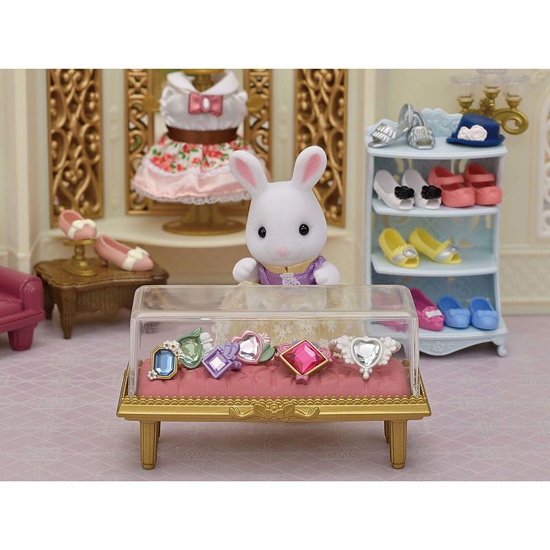 Calico Critters Fashion Playset Jewels and Gems Collection with Snow Rabbit Figure and Fashion Accessories