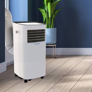 Keystone 7000 BTU (DOE) 10000 BTU (ASHRAE) Portable Air Conditioner w Remote 300 Sq.Ft. LED Display Timer Wheels in White KSTAP07PHA