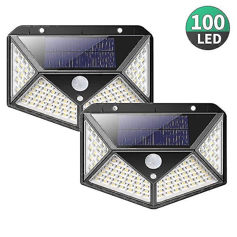 Outdoor Solar Light 100 Led 4 Pack， Outdoor Solar Light Motion Sensor， Wireless Solar Spotlight With