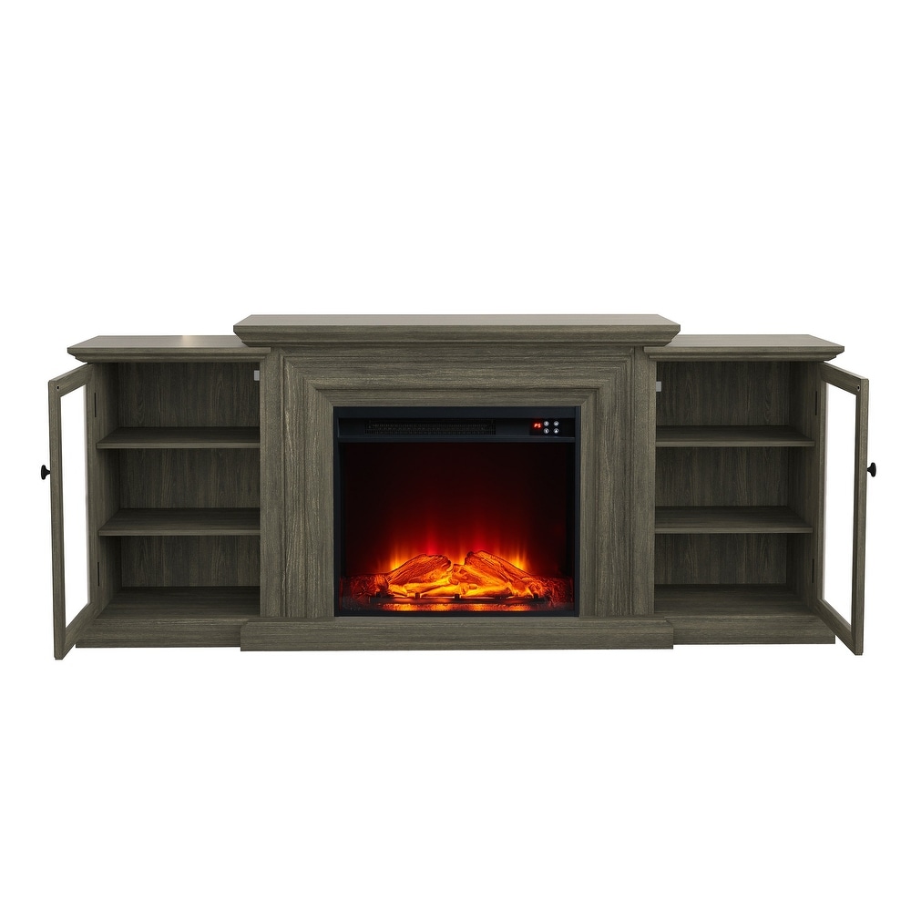 Farmhouse TV Stand with Fireplace   70\