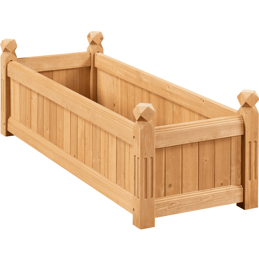 SmileMart Wooden Raised Garden Bed Planter Box for Patio/Yard/Greenhouse, Light Brown