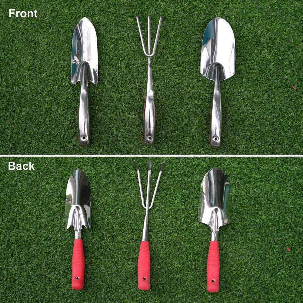 Dyiom 3-Piece Stainless Steel Heavy-Duty Garden Tool Set with Soft Rubberized Non-Slip Ergonomic Handle B08RBGQKNC