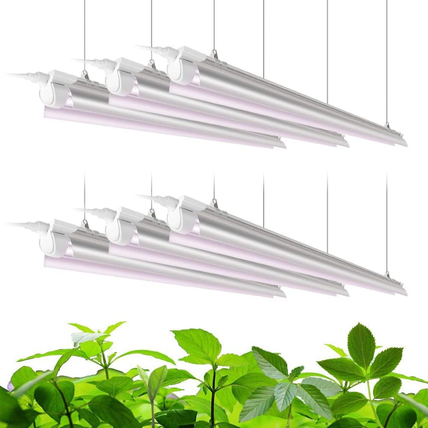 Plant Grow Light， 252w(6 X 42w， 1400w Equivalent)， Full Spectrum， Led Grow Light Strips， T8 Integrated Growing Lamp Fixture， Grow Shop Light， With On/