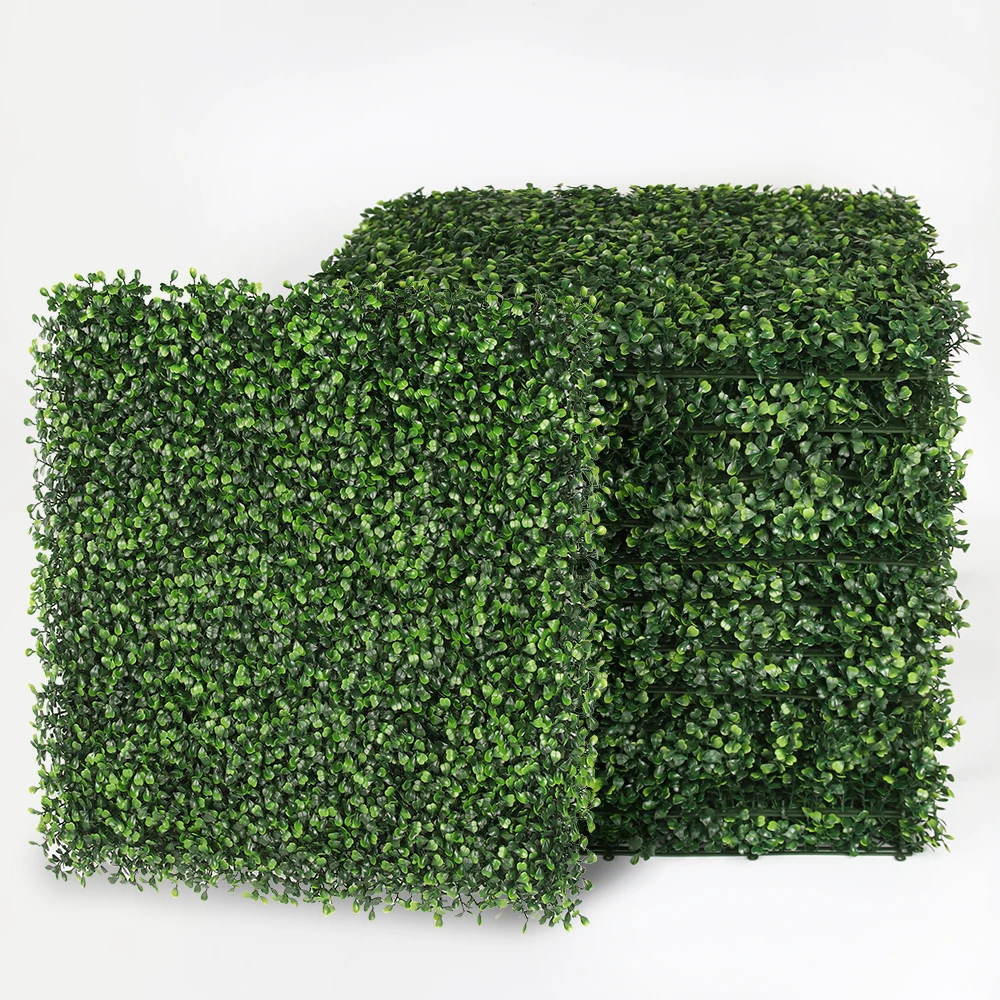 P4 Garden Wedding Supplies Plastic Artificial Boxwood Hedge Mat Milan Green Grass Wall